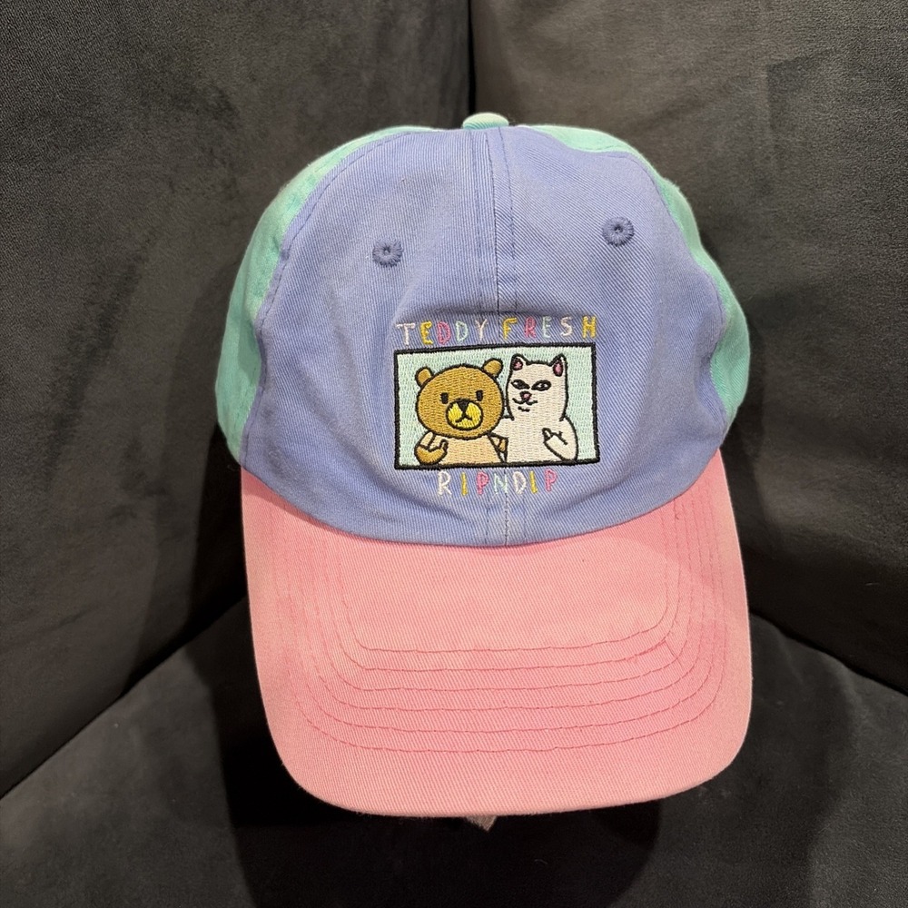 Rare Teddy Fresh x RipNdip Hat Color Dad Cap Discontinued Adjustable Streetwear